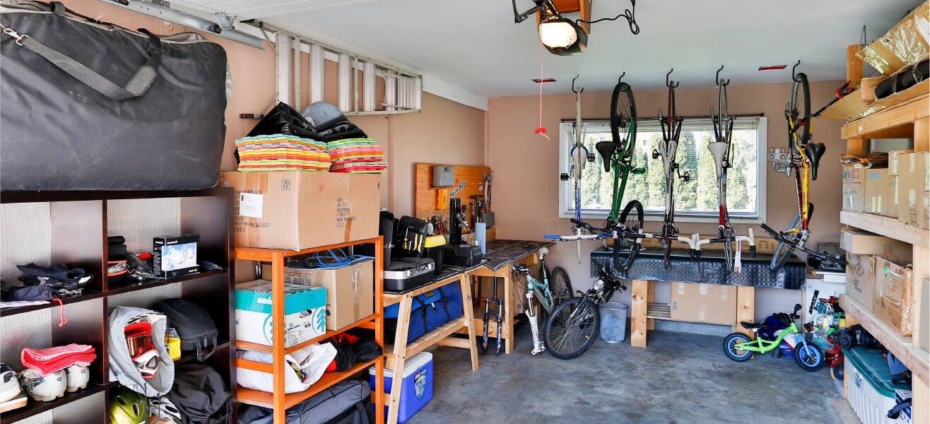 A cleaned and organized garage.