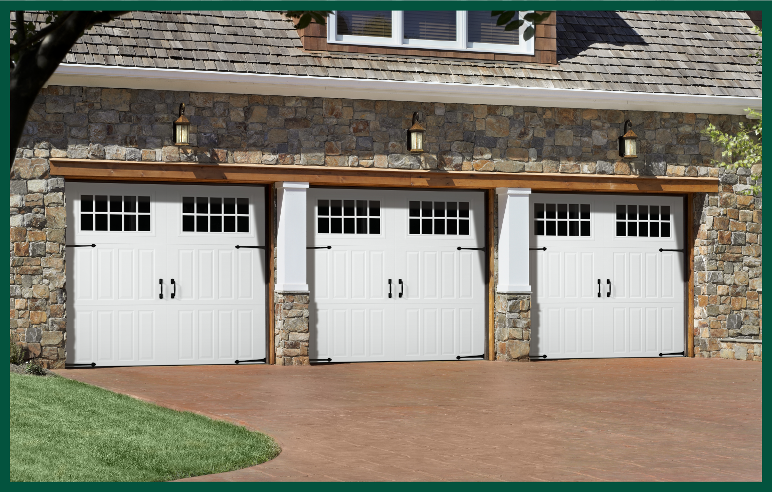 Custom swing-out garage door.