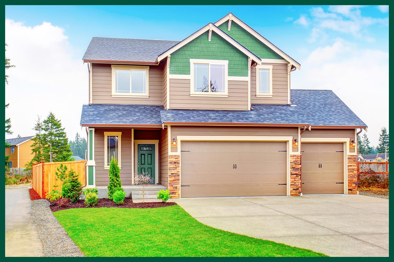 House with green gable