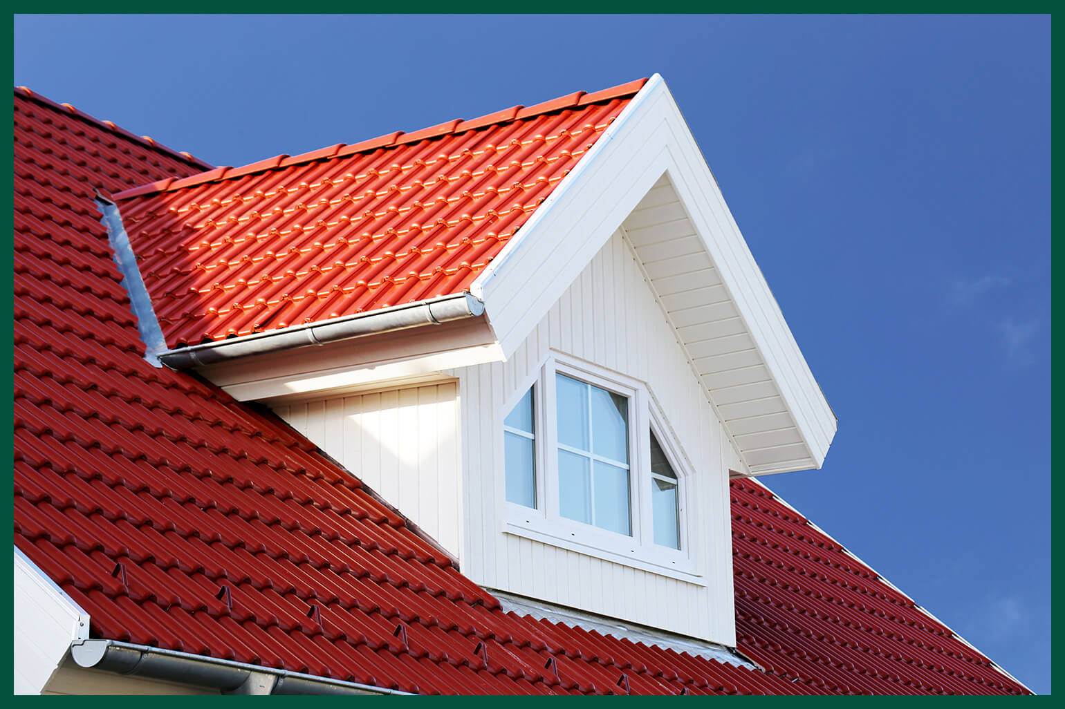 White house with red tiled roof