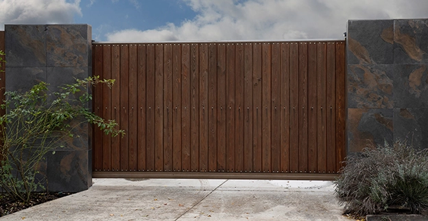 A wooden gate.