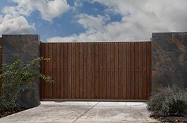 A wooden gate.