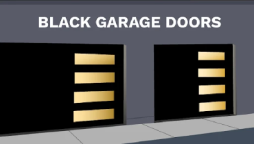 Black garage doors blog illustration.